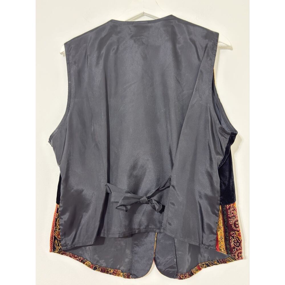 VTG Jaclyn Smith Patchwork Floral Velvet Vest Boho Artsy Grannycore Women’s L - Picture 6 of 12